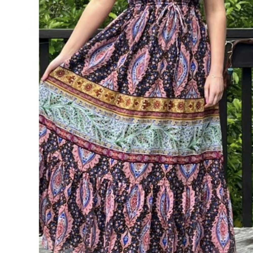 Zara Vibrant Patterned Maxi Dress - Picture 6 of 7